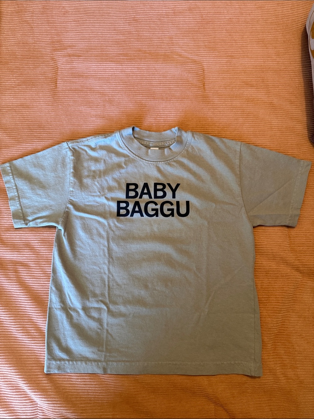 Kids BAGGU Sage Green Logo Tee